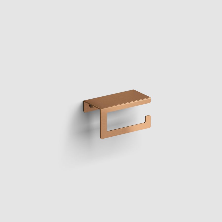 FOLD toiletrolhouder met cover, brons geborsteld PVD