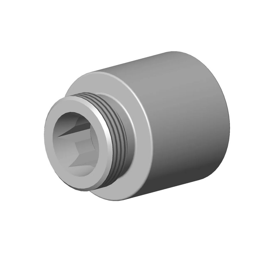 Beluchter mouw 19x22mm Platina gebors.