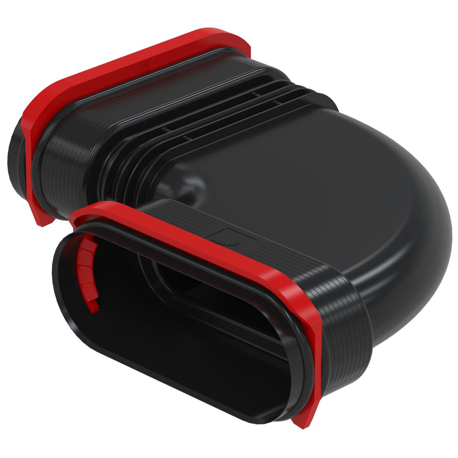 Bocht ComfoTube Flat 51x138mm horizontaal RLC excl. o-ringen