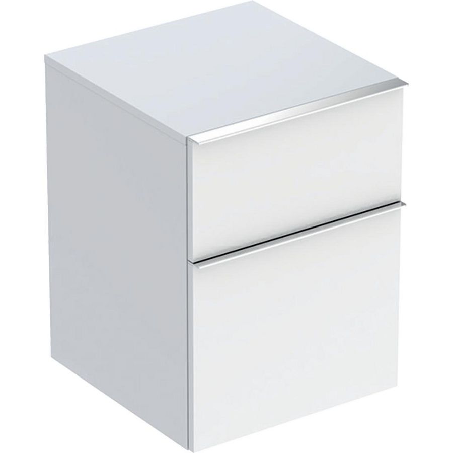 iCon zijkast met twee laden 45x60cm wit/chroom