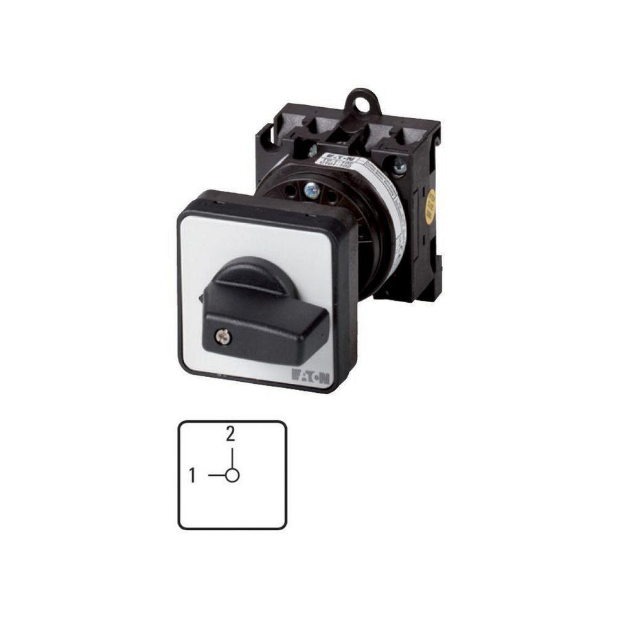Omschakelaar 2 cont. 20A frontpl:1-2 90° vast tuss. 009288
