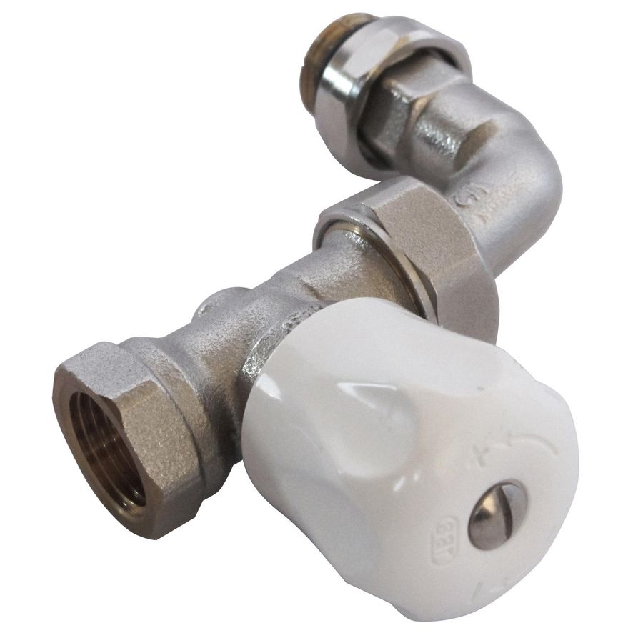 Radiatorafsluiter handbediend UniverSAR re+bocht 1/2" VVE=10