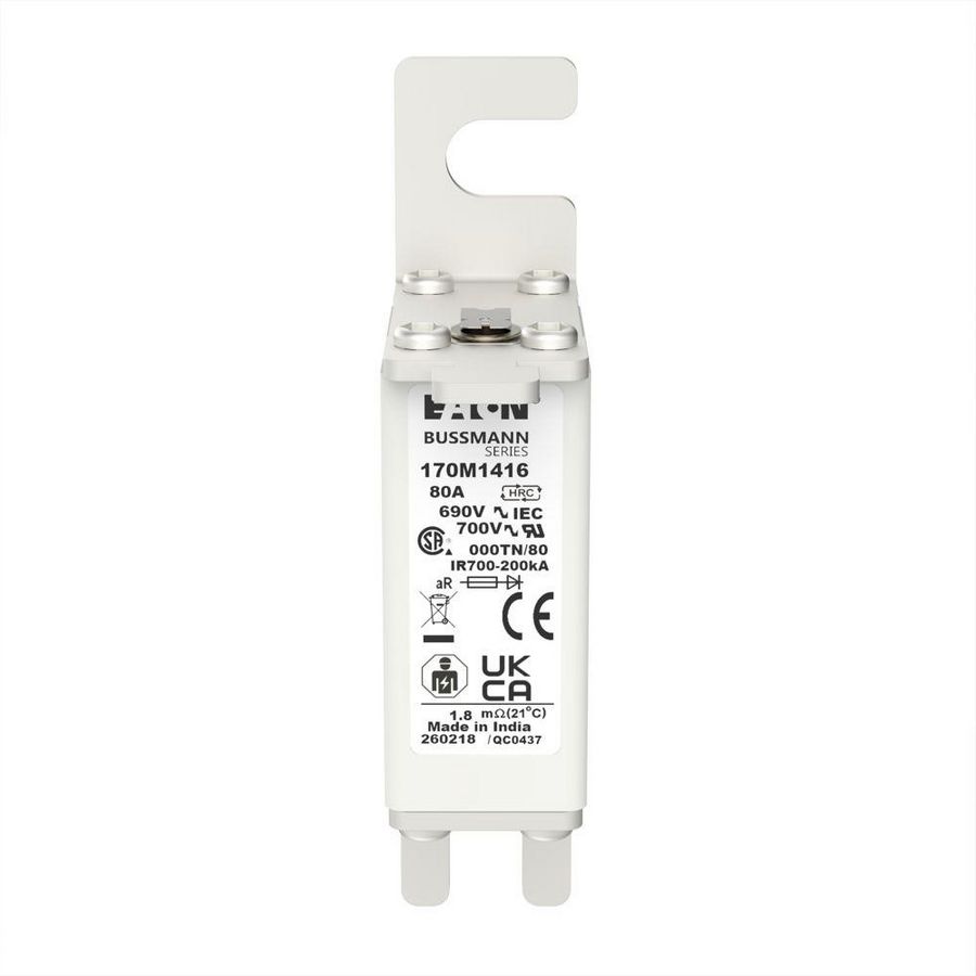 Zekering hoge snelheid 80A AC 690V 200kA 000 aR IEC VVE=10