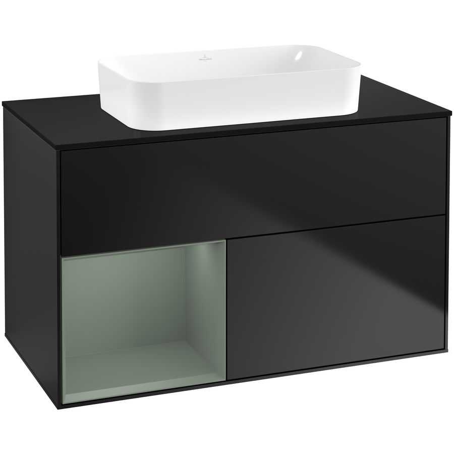 Wastafelonderkast Finion 1000x603x501mm Black Matt Lacquer F652GMPD