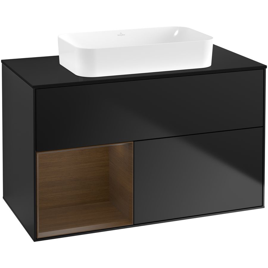 Wastafelonderkast Finion 1000x603x501mm Black Matt Lacquer F652GNPD