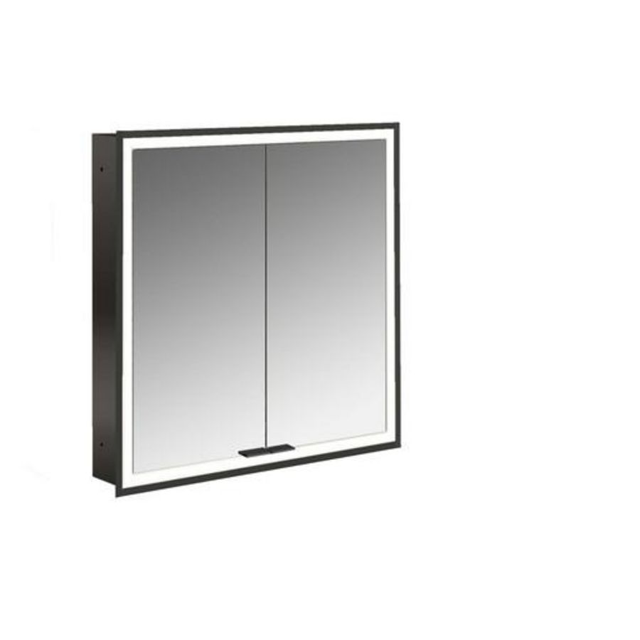 Spiegelkast Prime Facelift inbouw 600mm 2 deur Ip 20 Zwart