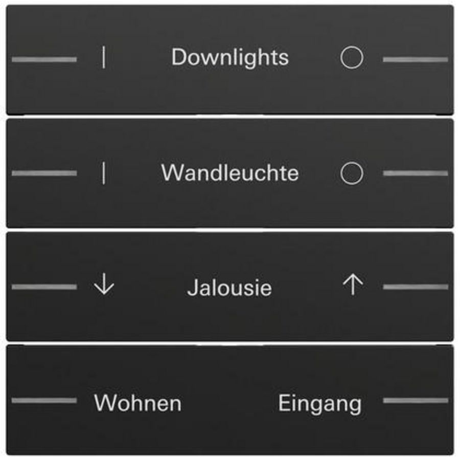 Wippenset 4-voudig indiv. tastsens.4.70 zwart m(gel.)