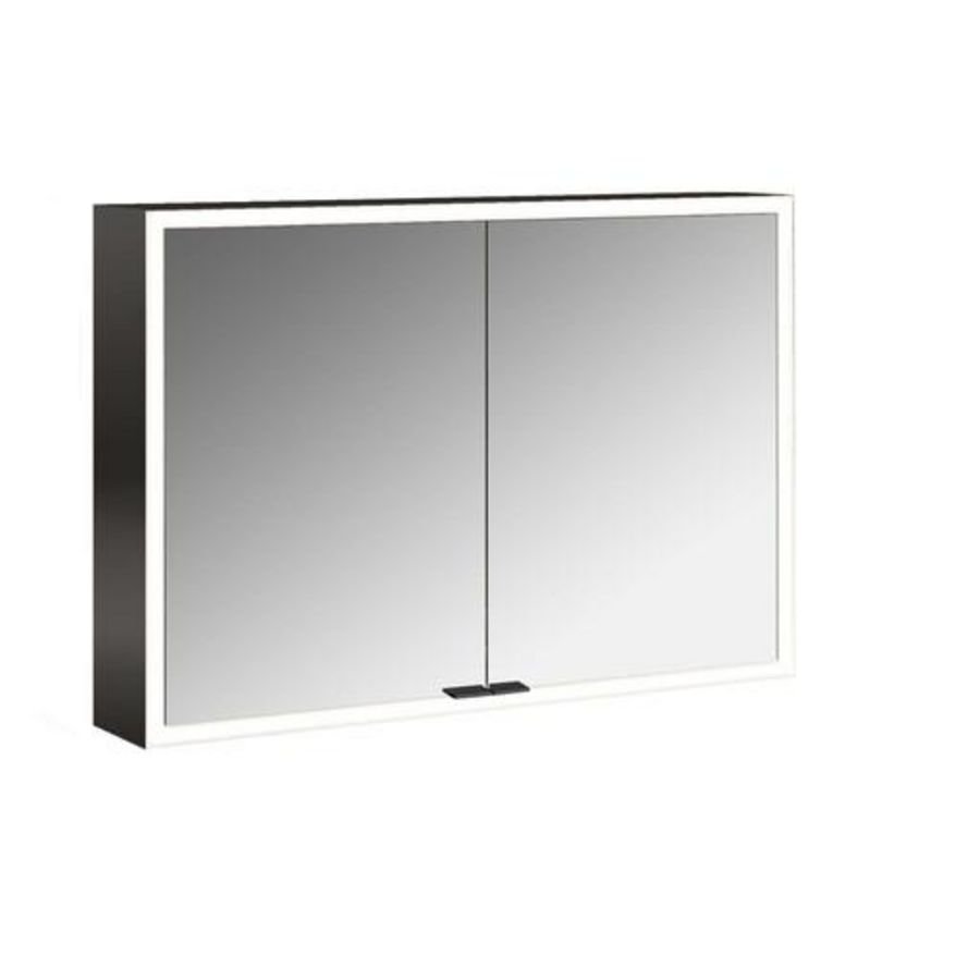 Spiegelkast Prime Facelift opbouw 1000mm 2 deur Ip 20 Zwart