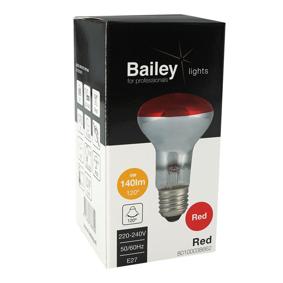 LED-lamp R63 BaiColour FIL E27 4W rood