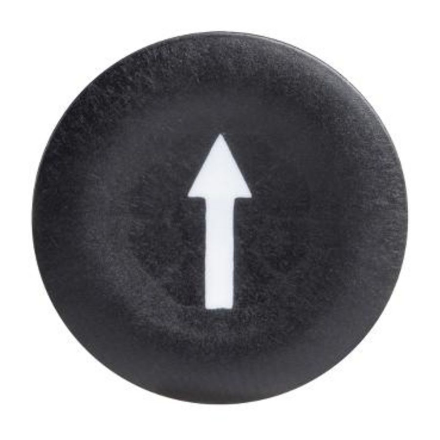 Kapje ronde drukknop 22mm Pijl omhoog Zwart VVE=10