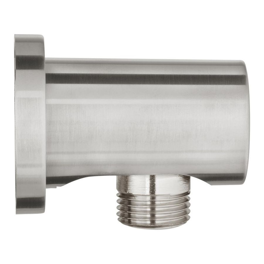 Rainshower wandaansluitbocht supersteel (rvs look) incl. rond rozet