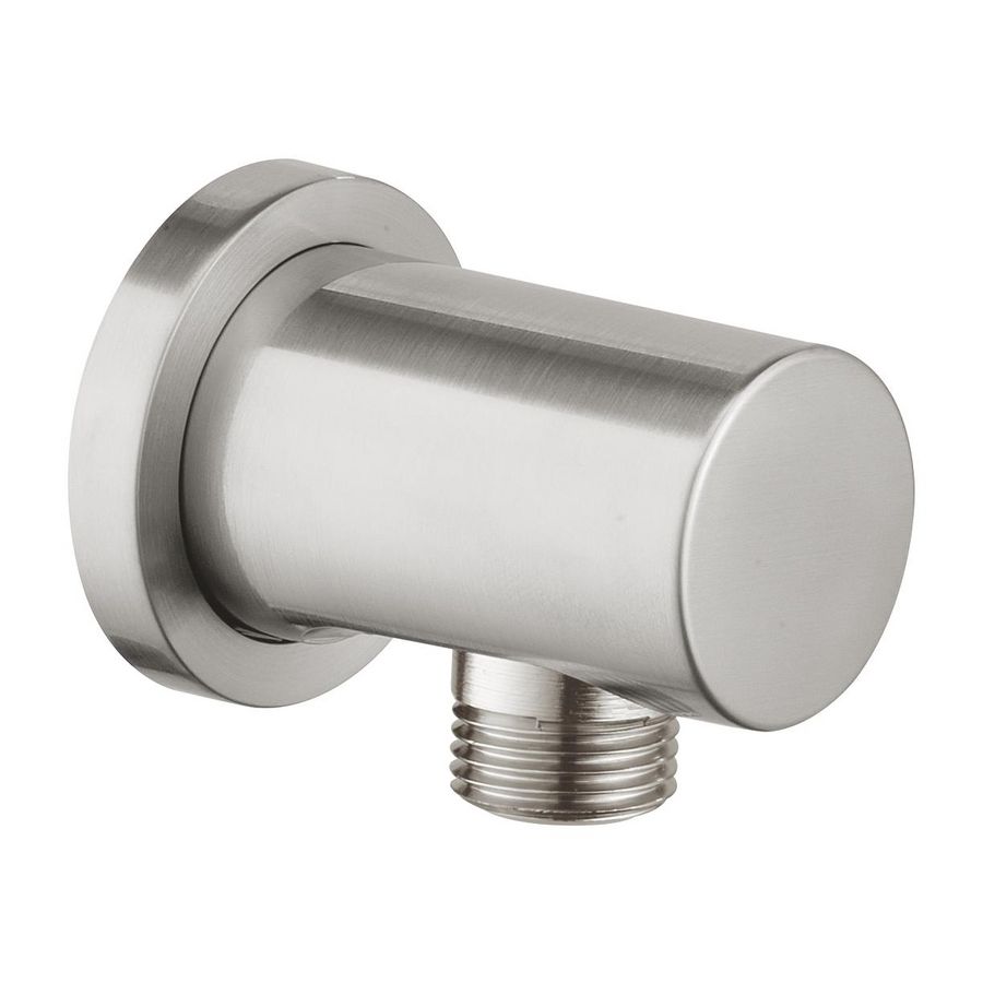 Rainshower wandaansluitbocht supersteel (rvs look) incl. rond rozet