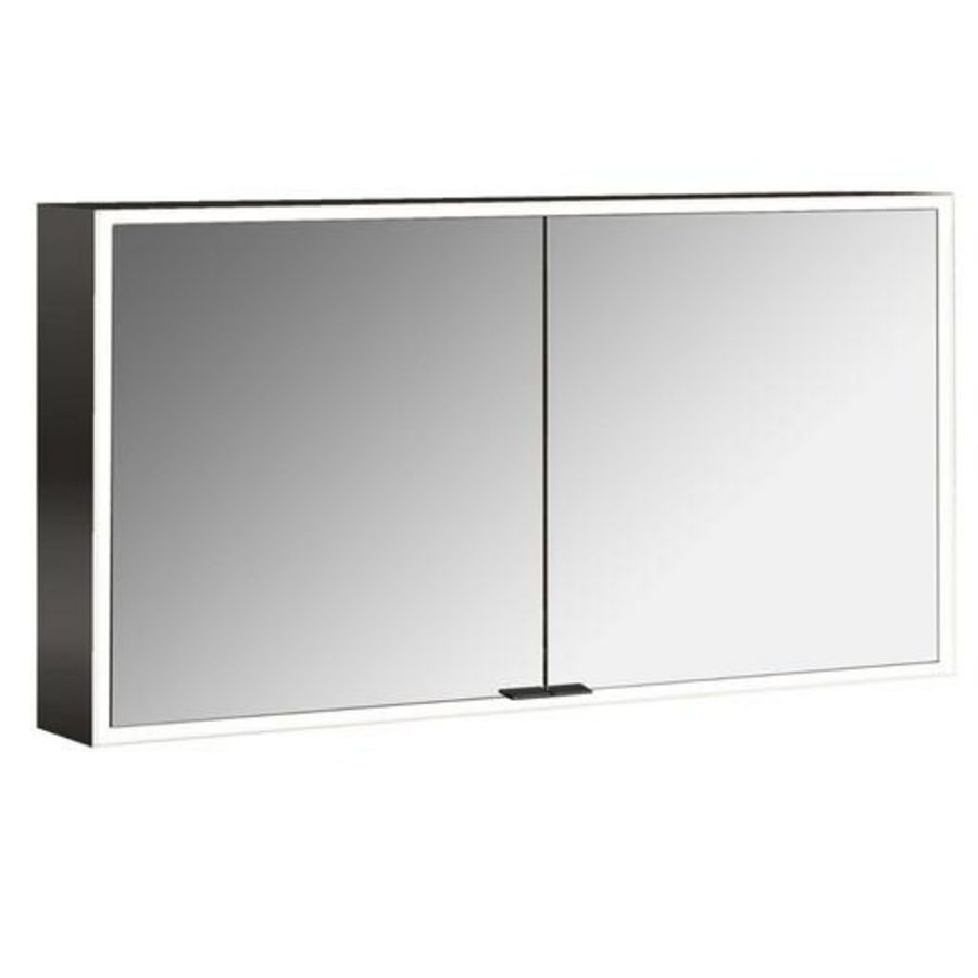 Spiegelkast Prime Facelift opbouw 1300mm 2 deur Ip 20 Zwart