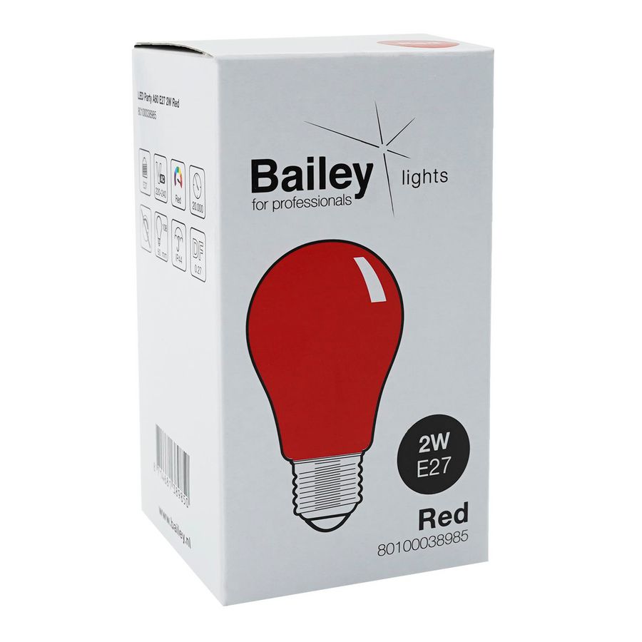 LED-lamp A60 Party E27 2W rood