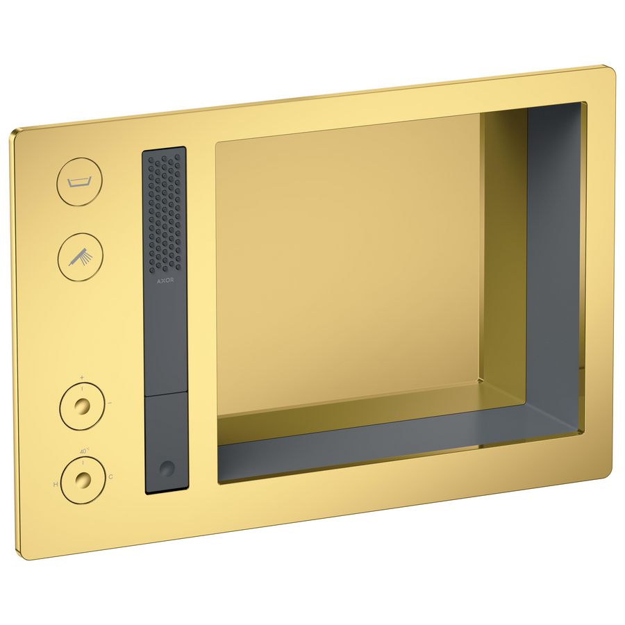 AXOR Incava Douchesysteem 600/390 met thermostaat voor 2 functies Polished Gold Optic