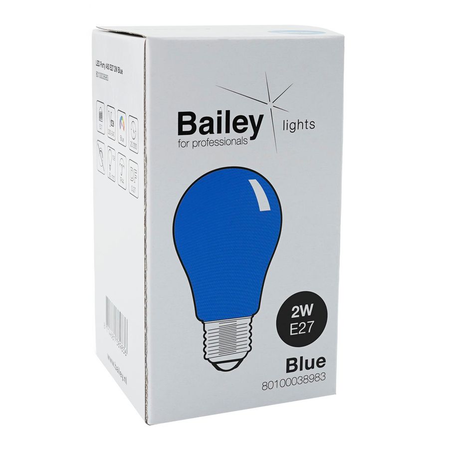 LED-lamp A60 Party E27 2W blauw