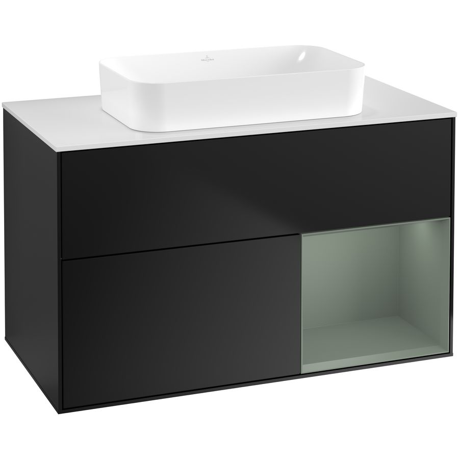 Wastafelonderkast Finion 1000x603x501mm Black Matt Lacquer F661GMPD