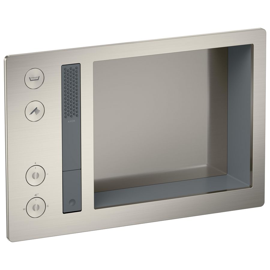 AXOR Incava Douchesysteem 600/390 met thermostaat voor 2 functies RVS-look
