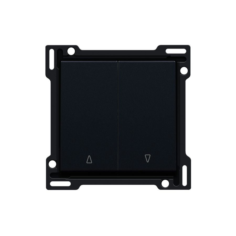 Afwerkingsset 2-voudige rolluikdrukknop black coated