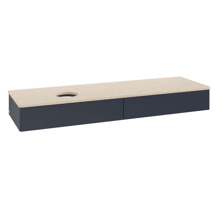 Wastafelonderkast Antao 1600x190x500mm Mid.Blue Matt Lacquer K15013HG
