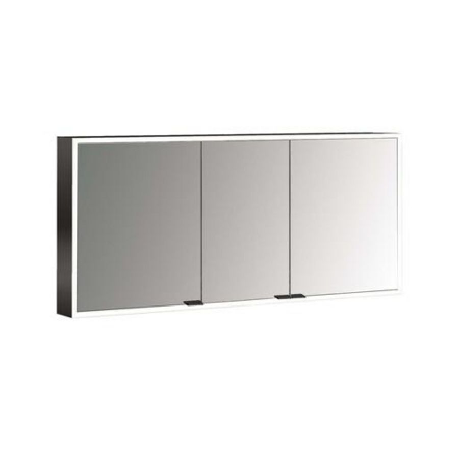 Spiegelkast Prime Facelift opbouw 1400mm 3 deur Ip 20 Zwart