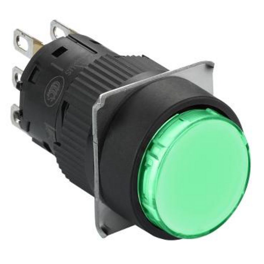 Drukknop Verzonken Terugvering Ø16mm 1 OC Groen