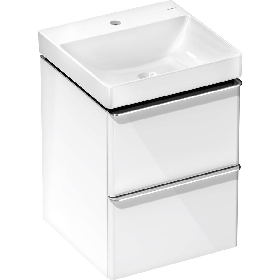 Badmeubel Xelu Q set HGW 480/475 2 lades fontein greep chroom