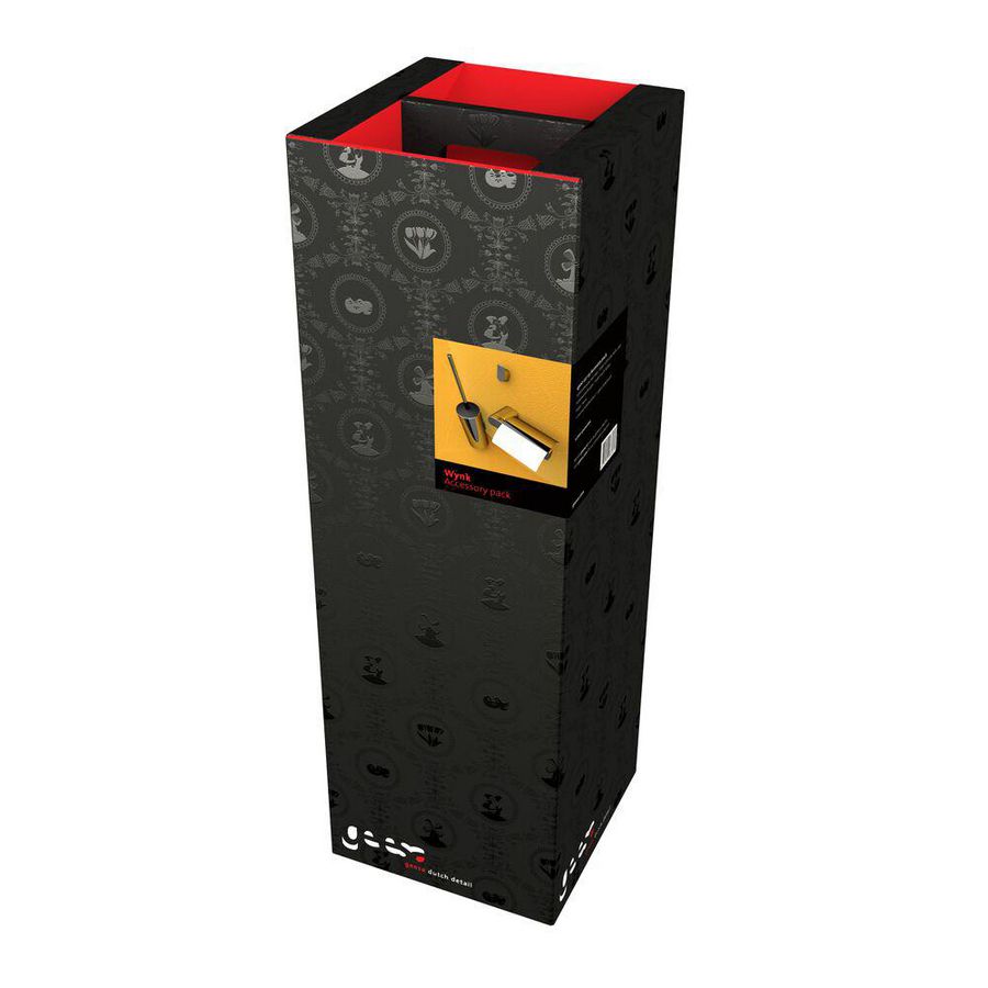 Closetaccessoireset (rolhouder/borstelgarnituur/haak) chroom + 2e kop WYNK