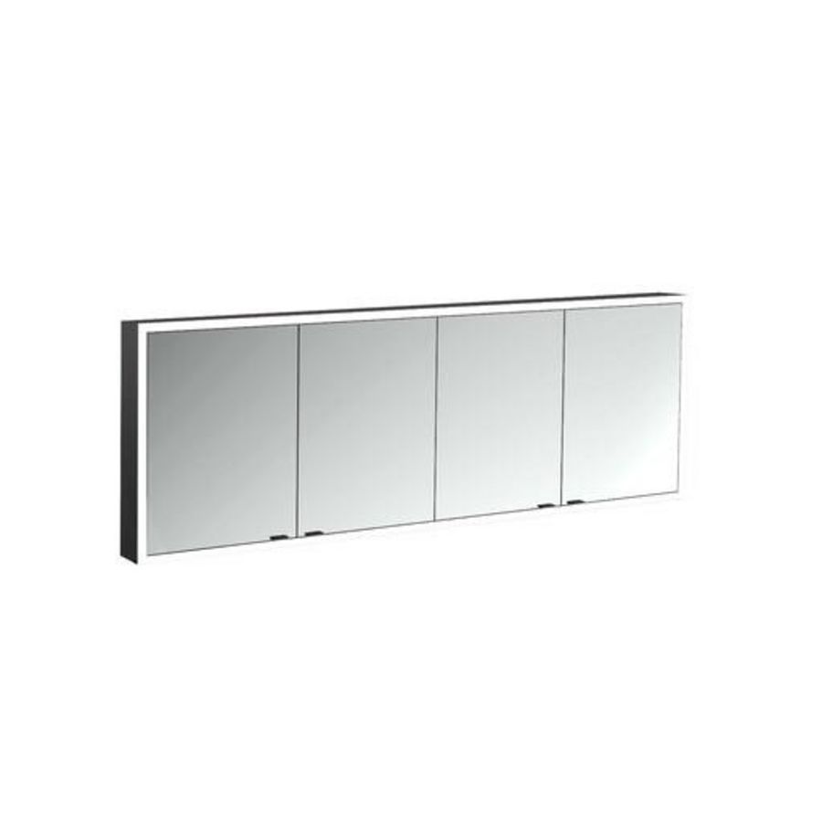 Spiegelkast Prime Facelift opbouw 1800mm 4 deur Ip 20 Zwart
