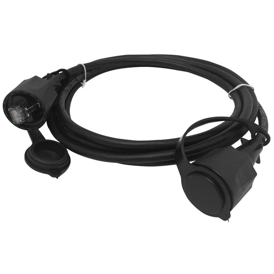 Doos a 5st. Patchkabel RJ45 CAT6 2M IP67 afgeschermd zwart