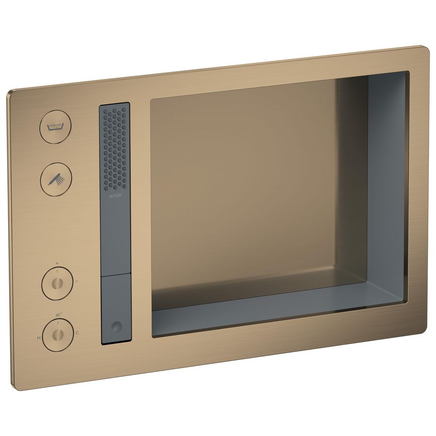 AXOR Incava Douchesysteem 600/390 met thermostaat voor 2 functies Brushed Bronze
