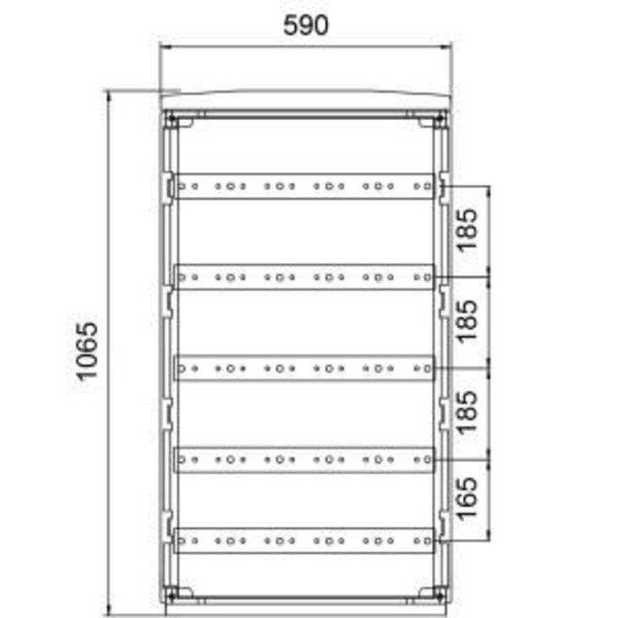 Polyesterkast GR0/1065+railsysteem