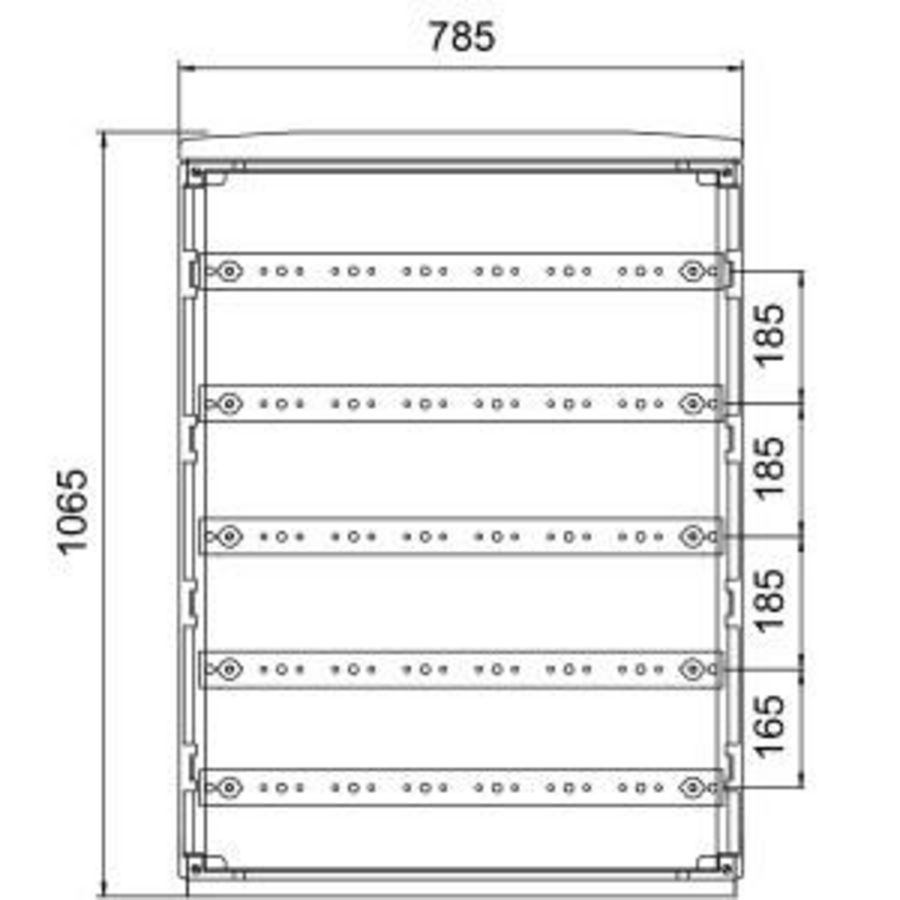 Polyesterkast GR1/1065+railsysteem