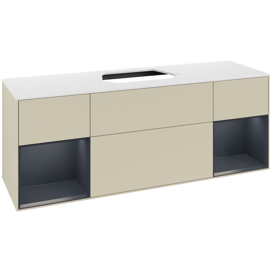 Wastafelonderkast Finion 1600x603x501mm S.Grey Matt Lacquer F451HGHJ