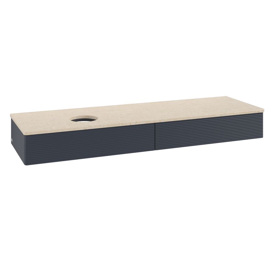 Wastafelonderkast Antao 1600x190x500mm Mid.Blue Matt Lacquer K15113HG