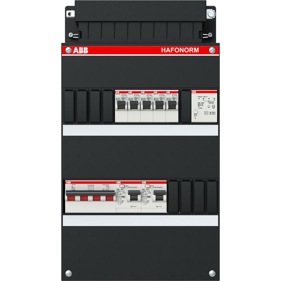 Installatiekast 5x achter 2x 30mA + T + HS 3-fasen