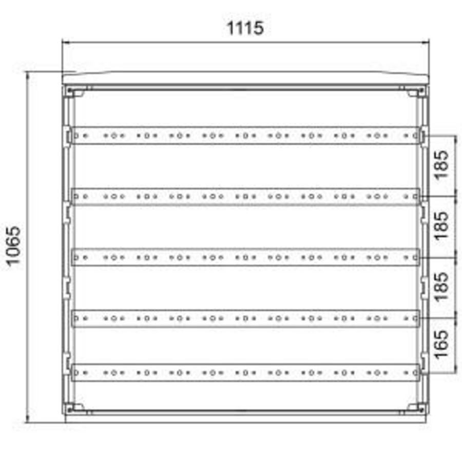 Polyesterkast GR2/1065+railsysteem