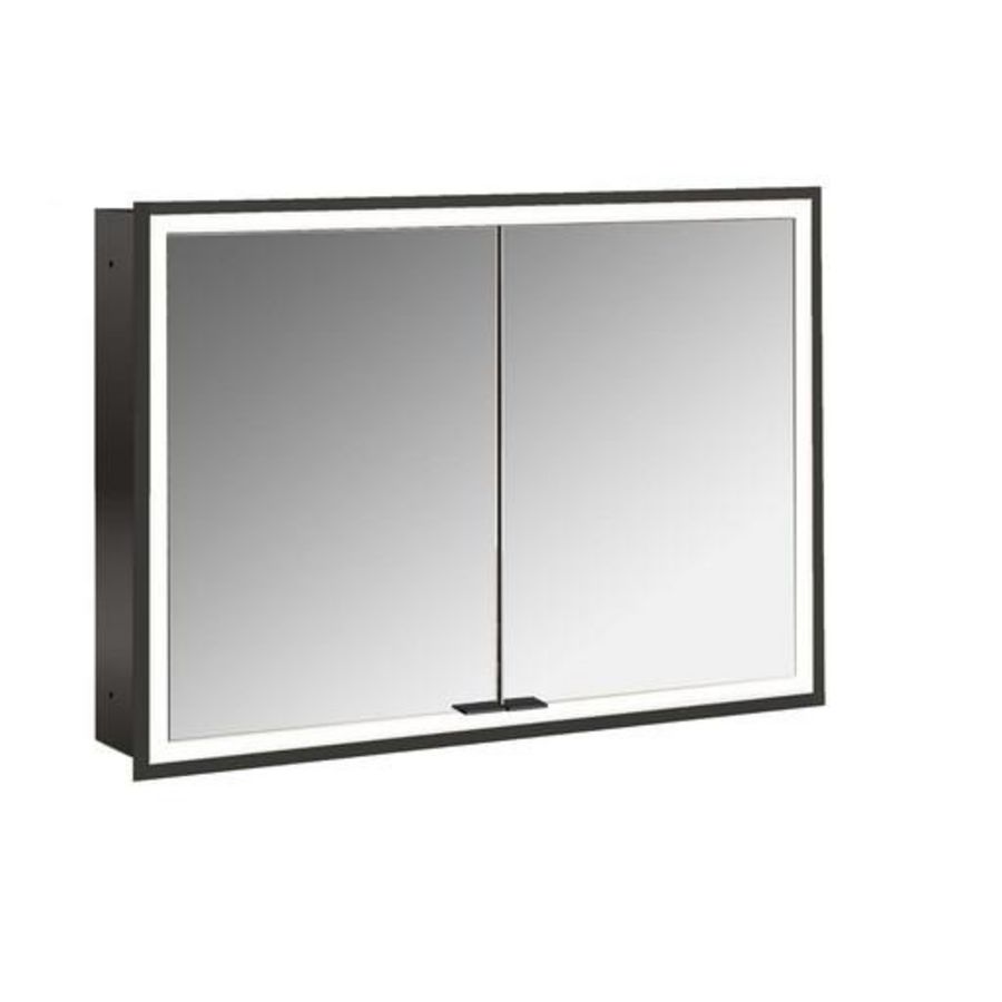 Spiegelkast Prime Facelift inbouw 1000mm 2 deur Ip 20 Zwart