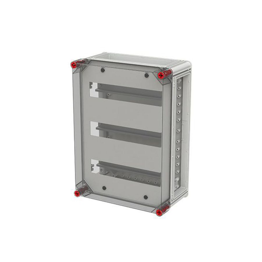 Lege kast met DIN rail 3 DIN rails 125 mm