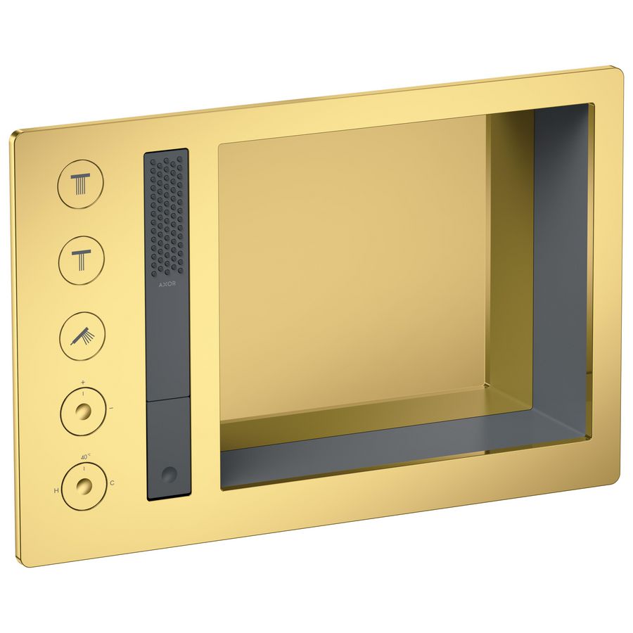 AXOR Incava Douchesysteem 600/390 met thermostaat voor 3 functies Polished Gold Optic