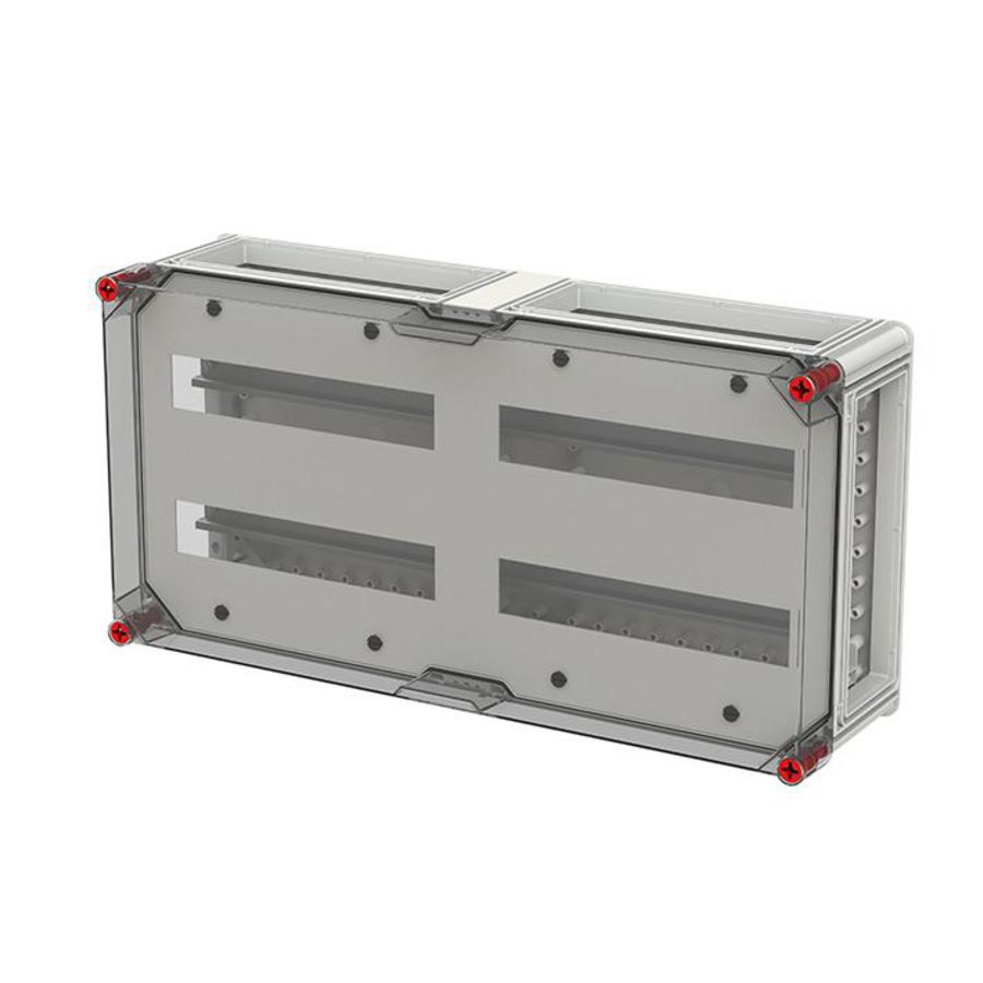 Lege kast met DIN rail 2+2 DIN rails 125 mm