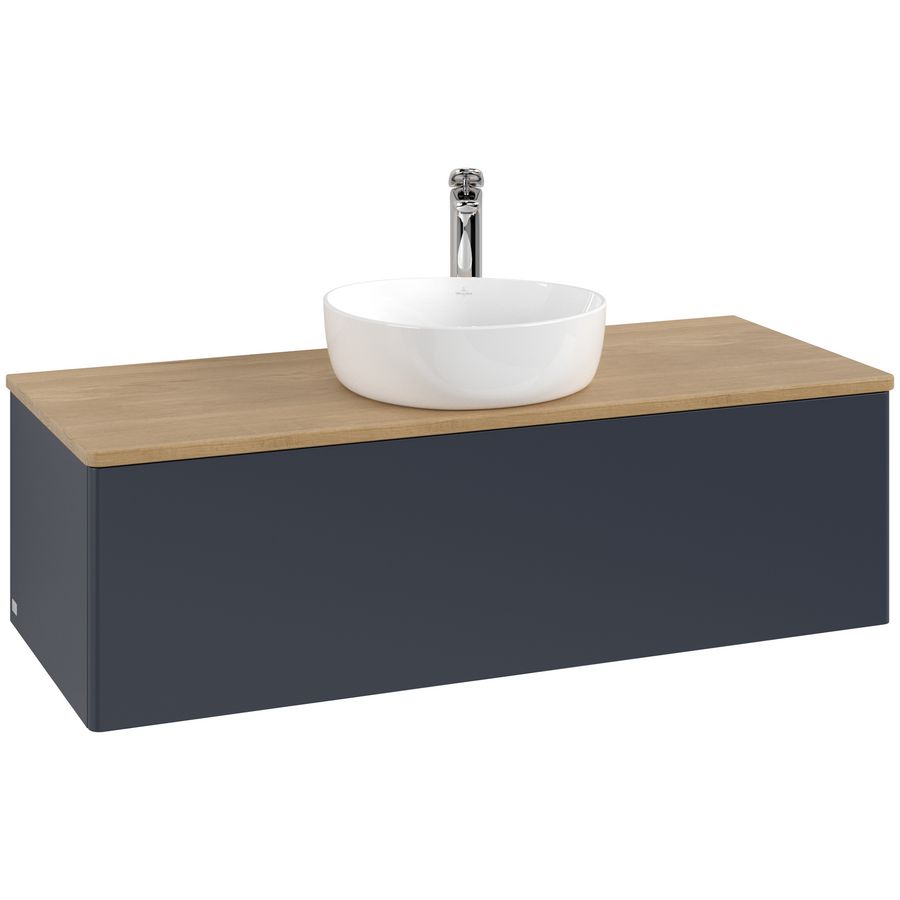 Wastafelonderkast Antao 1200x360x500mm Mid.Blue Matt Lacquer K32051HG