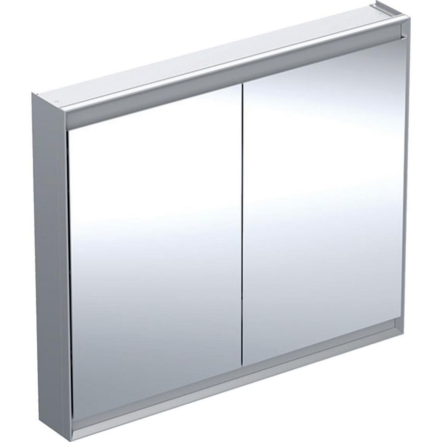 Opbouw spiegelkast 2 deuren 105x90cm ComfortLight aluminium ONE