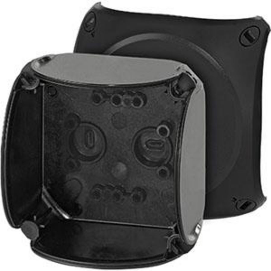 L. beh. IP66 74x74x47mm Wand glad o.d. deksel Zwart VVE=5