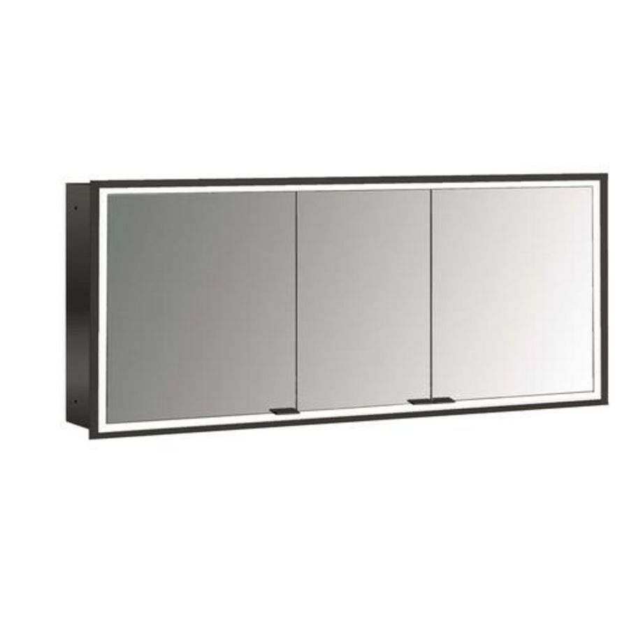 Spiegelkast Prime Facelift inbouw 1600mm 3 deur Ip 20 Zwart
