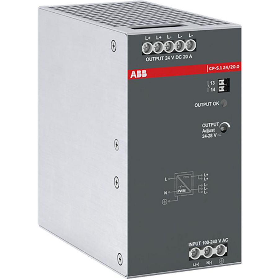 Voeding In 100-240VAC/100-250VDC Uitgaand DC 24V/20A