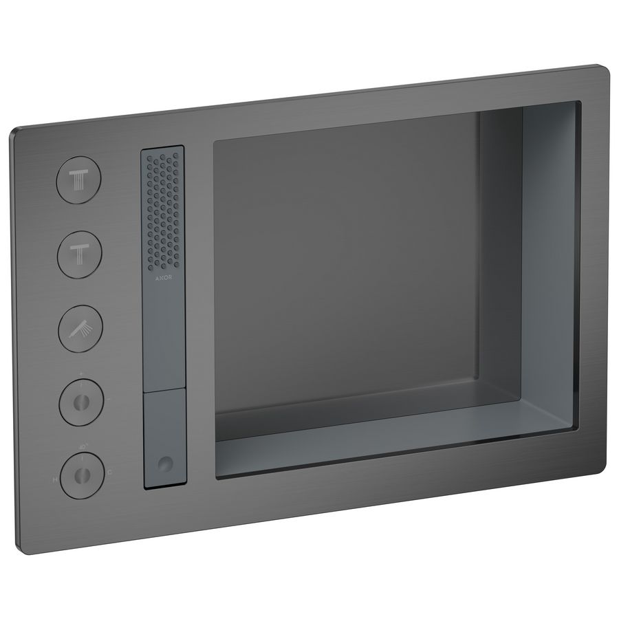AXOR Incava Douchesysteem 600/390 met thermostaat voor 3 functies Brushed Black Chrome