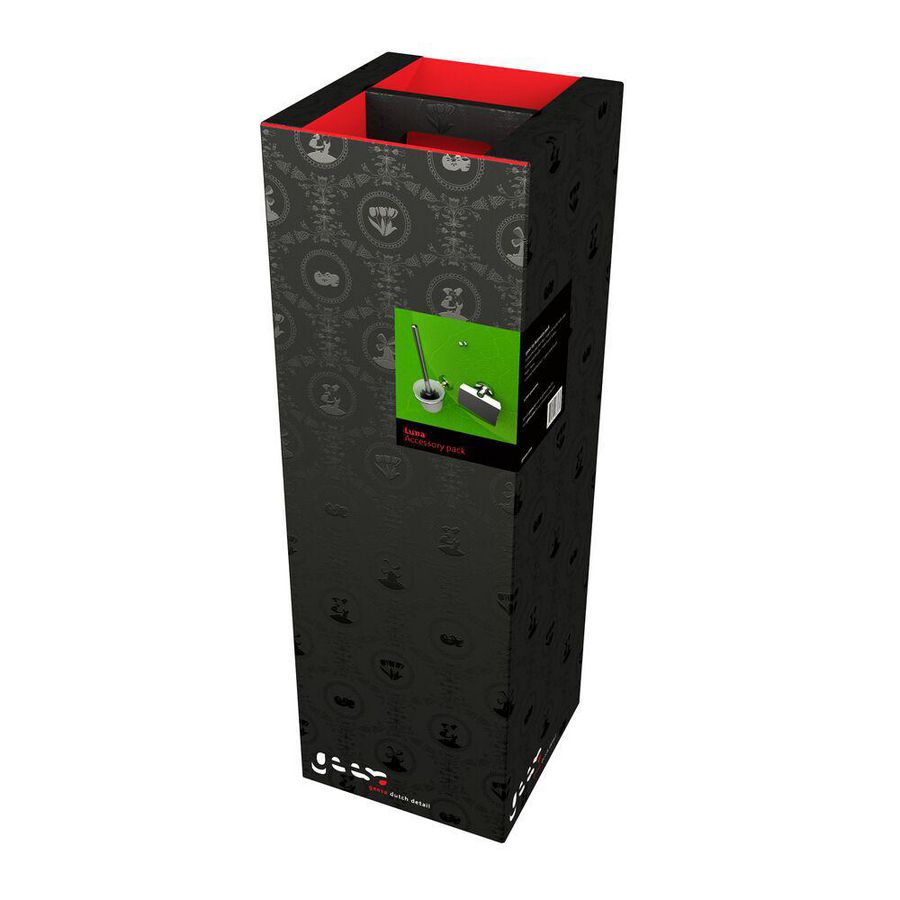 Closetaccessoireset (rolhouder/borstelgarnituur/haak) chroom + 2e kop LUNA