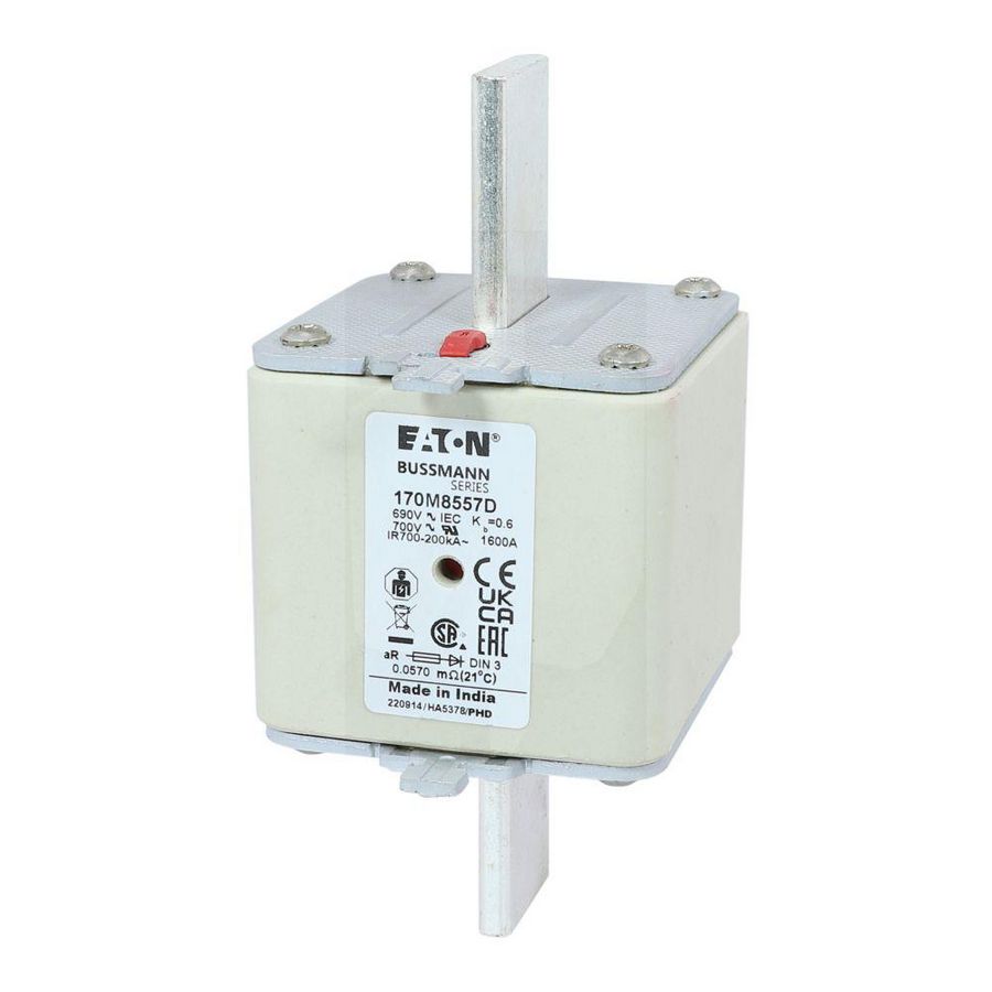 Zekering hoge snelheid 1600A AC 690V 200kA DIN 3 aR DIN IEC