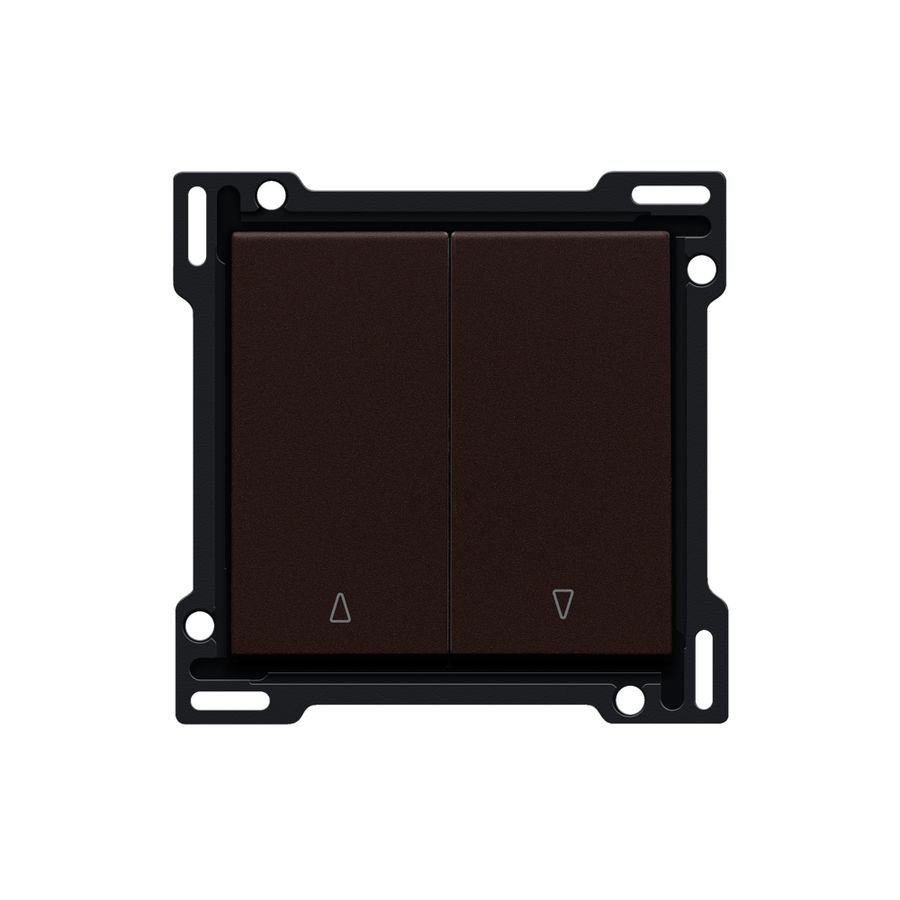 Afwerkingsset 2-voudige rolluikdrukknop dark brown